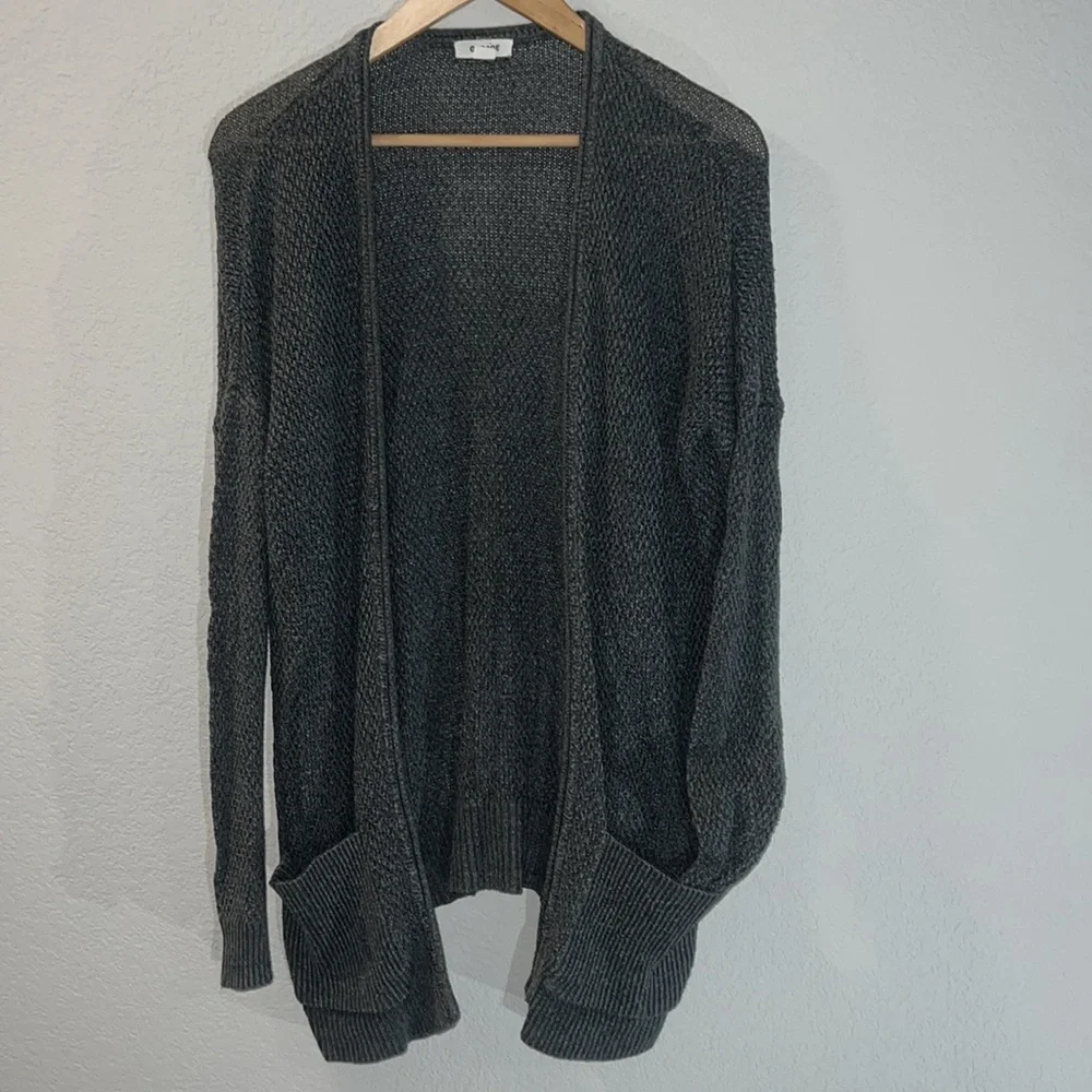 Garage Open Front Cardigan with Pockets - Picture 1 of 7
